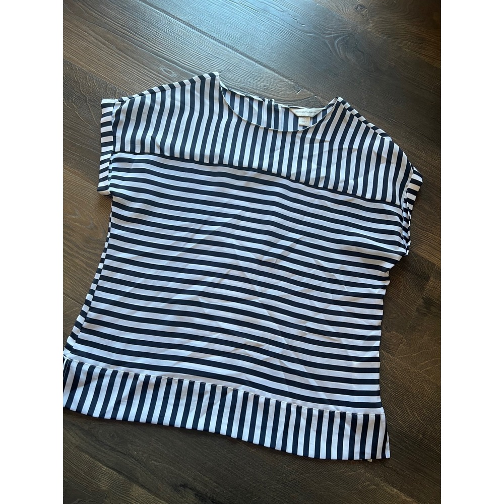 Christopher & Banks Striped Blouse Short Sleeve Casual‎ Top Size M